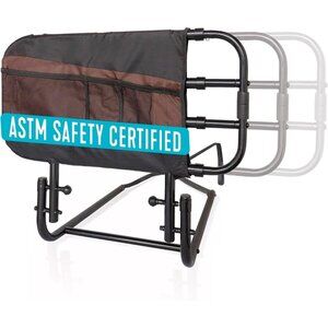 Stander EZ Adjust Safety Assist Bed Rail for Elderly Adult w Pouch ASTM Approved